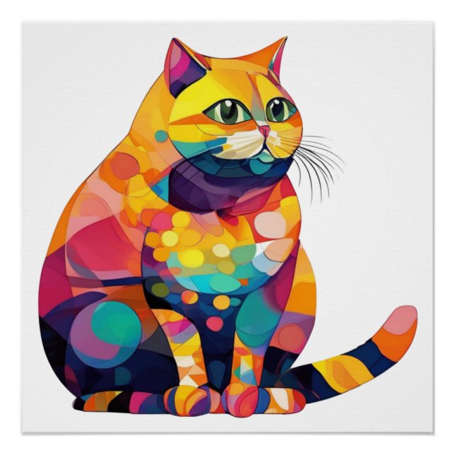Colourful Cat Poster (Front)