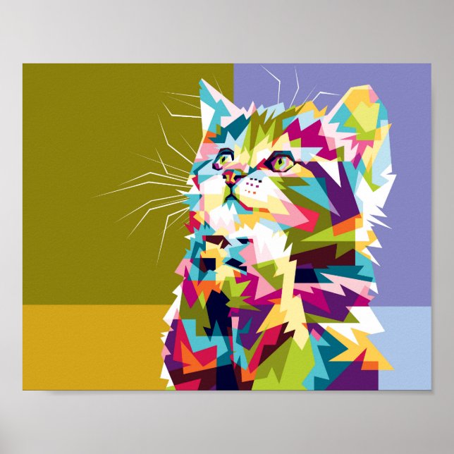 Colourful Cat Poster (Front)