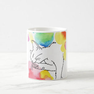 Colourful Cat Sketch Coffee Mug