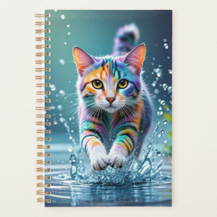 Colourful cat, splash, painting, colouring grading planner