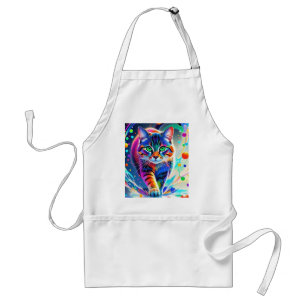 Colourful cat, splash, painting, colouring grading standard apron