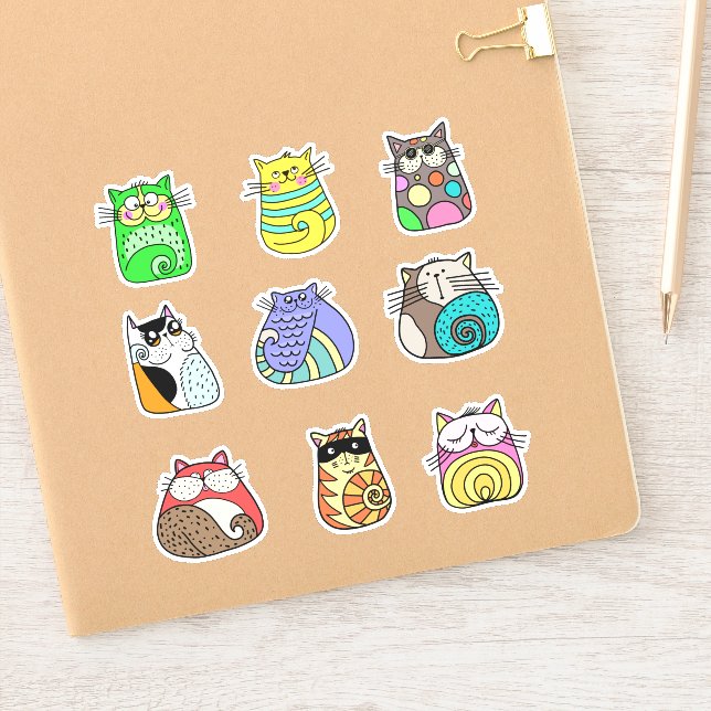 Colourful Cat Sticker Pack (Notebook)