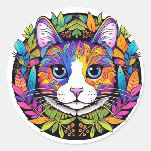 Colourful Cat Stickers (Front)