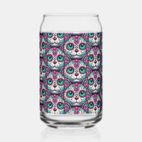 Colourful Cat Sugar Skull