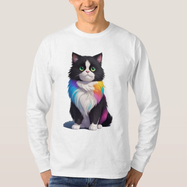 Colourful Cat  T-Shirt (Front)