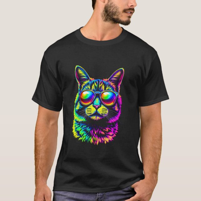 Colourful Cat T-Shirt (Front)