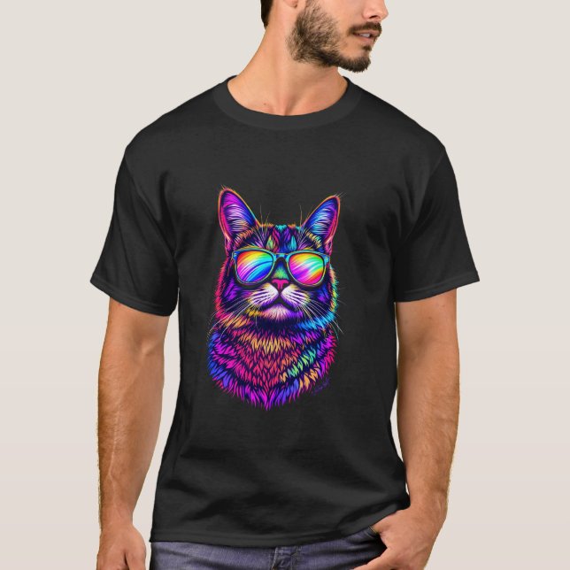 Colourful Cat T-Shirt (Front)