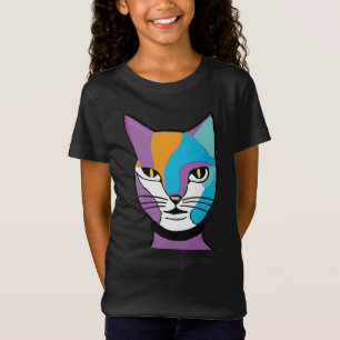 Colourful Cat Woman Illustration T-Shirt