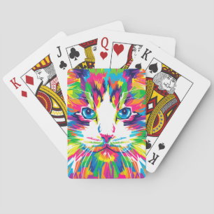 Colourful Cats Art Aesthetic Cat Pictures Cat Art Playing Cards