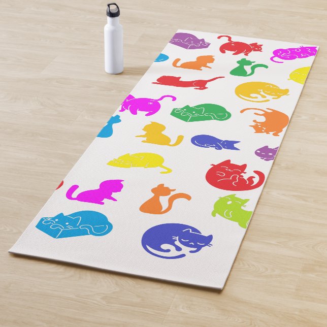 Colourful Cats by Blackburn Ink Yoga Mat (In Situ)