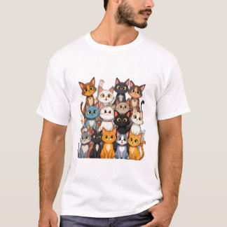 Colourful Cats Collection – Cute and Playful Artwo T-Shirt
