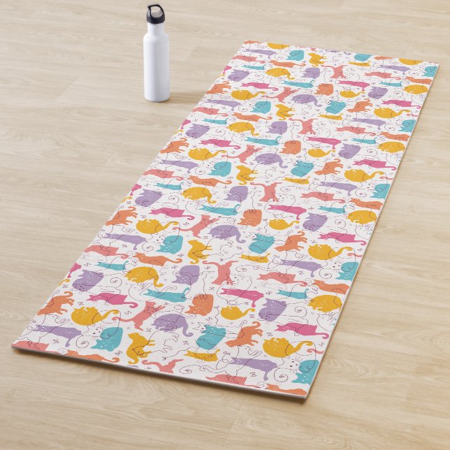 Colourful Cats Cute Yoga Mat (In Situ)