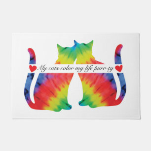 Colourful cats doormat