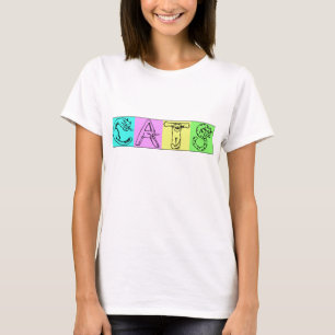 Colourful CATS in Cat Font T-Shirt