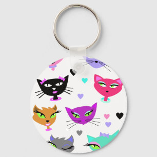 Colourful Cats Key Ring