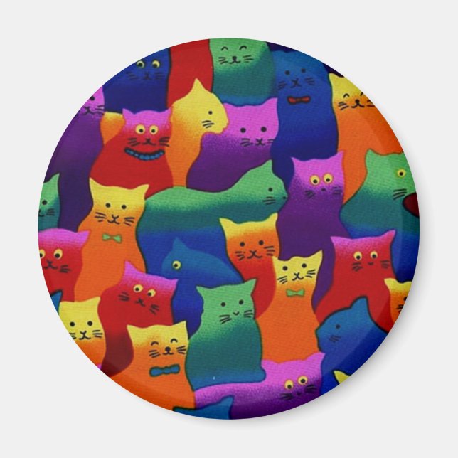 Colourful Cats Magnet (Front)