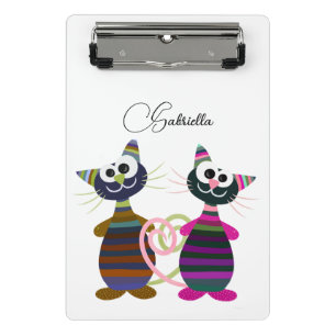 Colourful cats mini clipboard