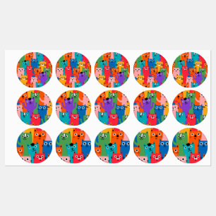 Colourful cats pattern