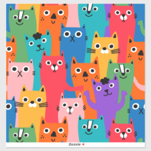 Colourful cats pattern