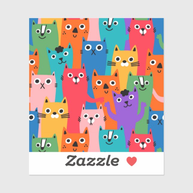 Colourful cats pattern (Sheet)