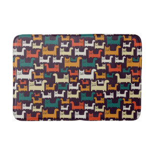 Colourful Cats Pattern bath mats