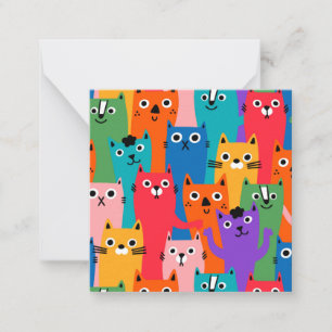 Colourful cats pattern card
