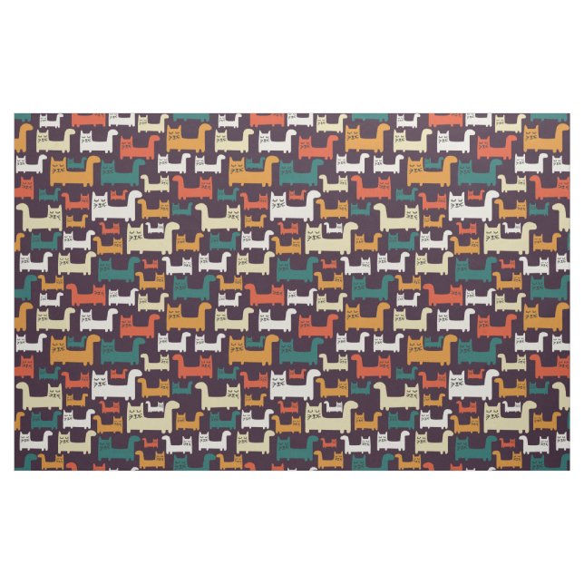 Colourful Cats Pattern fabric (Fat Quarter)