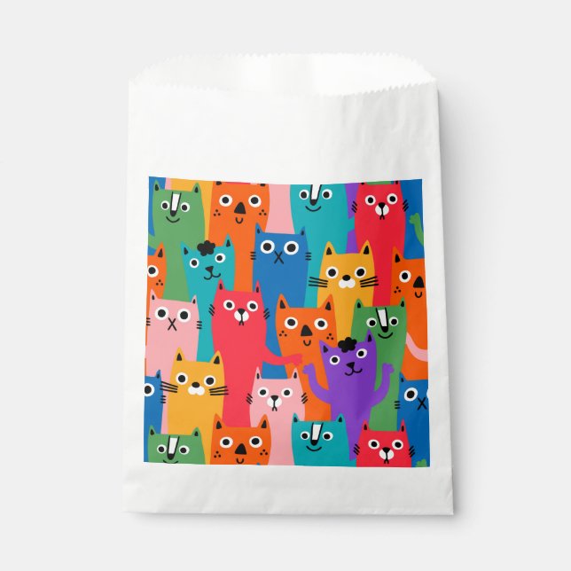 Colourful cats pattern favour bags (Front)
