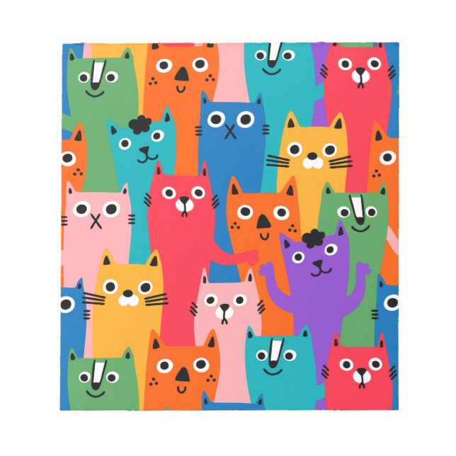 Colourful cats pattern notepad (Front)