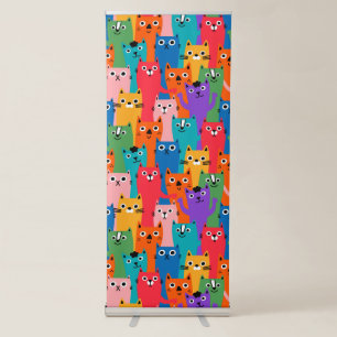 Colourful cats pattern retractable banner