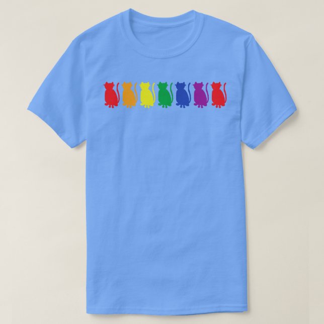 Colourful Cats Pride Rainbow T-Shirt (Design Front)