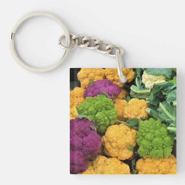 Colourful Cauliflower, Autumn Decor Key Ring (Front)