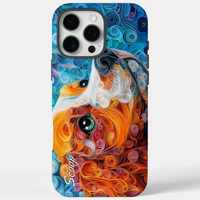 Colourful Cavalier King Charles Portrait Case-Mate iPhone Case (Back)