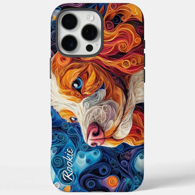 Colourful Cavalier King Charles Portrait Case-Mate iPhone Case (Back)