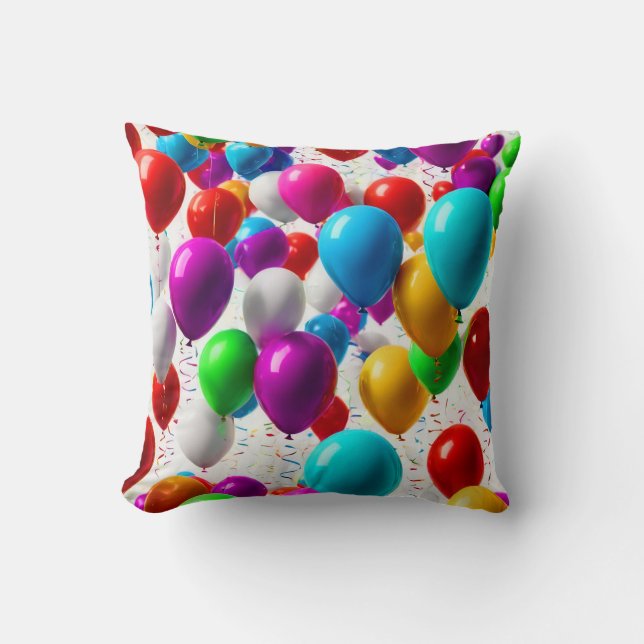 Colourful Celebration Balloon Design Cushion (Front)