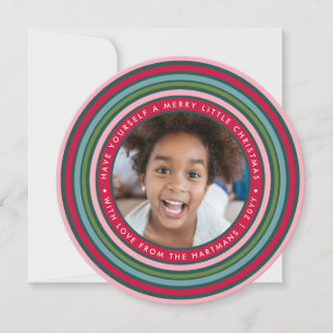 Colourful Celebration   Two Photo   Pink Holiday Card