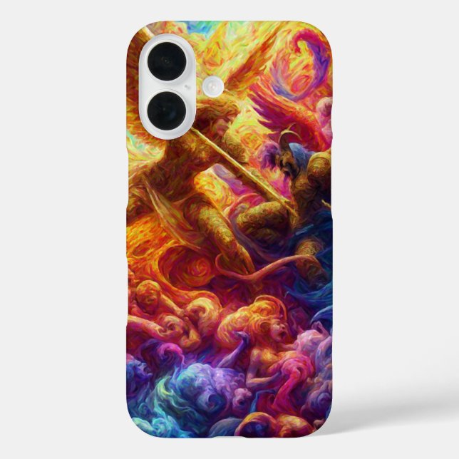 Colourful Celestial Conflict Abstract Painting Case-Mate iPhone Case (Back)