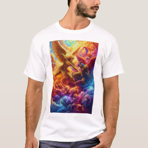 Colourful Celestial Conflict Abstract Painting T-Shirt