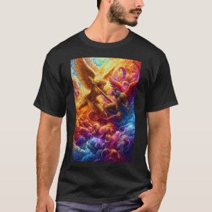 Colourful Celestial Conflict Abstract Painting T-Shirt
