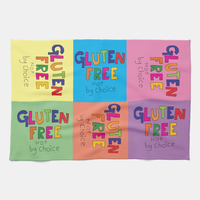 colourful celiac Gluten Free coeliac Tea Towel (Horizontal)