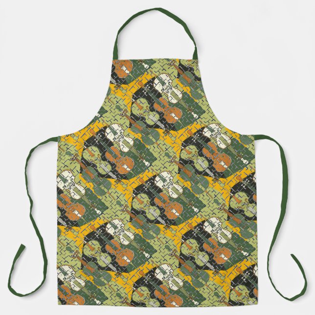 Colourful Cello Pattern  Apron (Front)