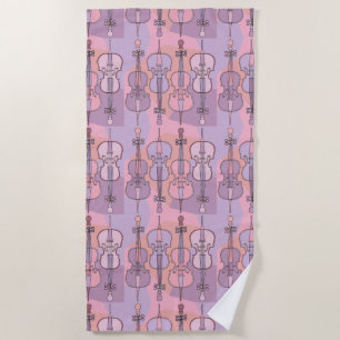 Colourful Cello Pattern Beach Towel