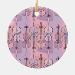 Colourful Cello Pattern Ceramic Tree Decoration