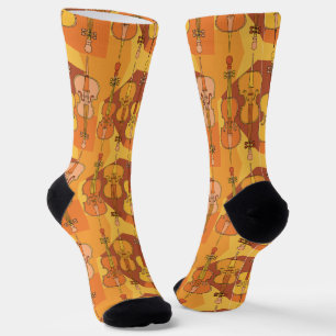 Colourful Cello Pattern Socks