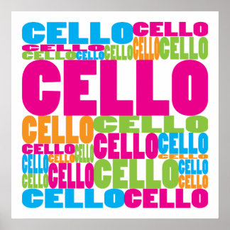 Colourful Cello Poster