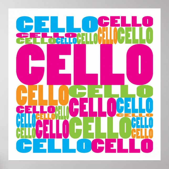 Colourful Cello Poster (Front)