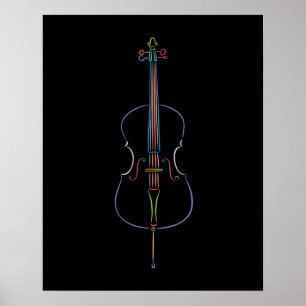Colourful Cello Poster