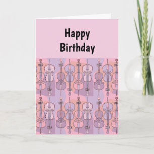 Colourful Cellos Birthday Card