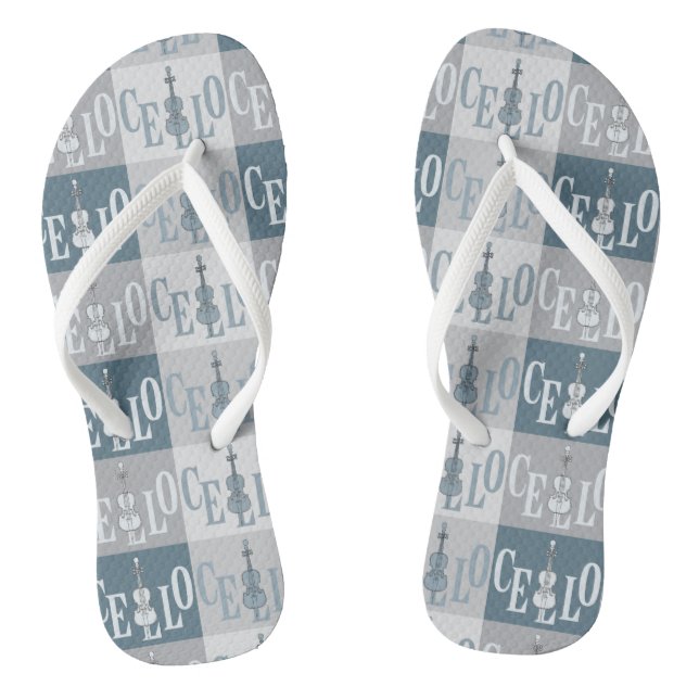 Colourful Cellos Pattern  Flip Flops (Footbed)