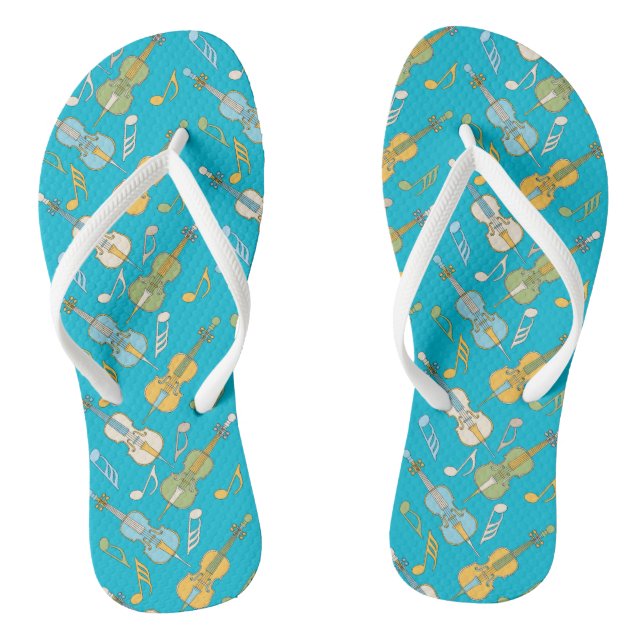 Colourful Cellos Pattern  Flip Flops (Footbed)